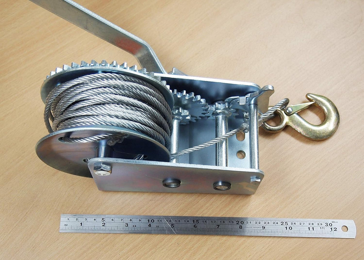 2000LB Dual Gear Steel Cable Hand Winch Pack of 2 K10152