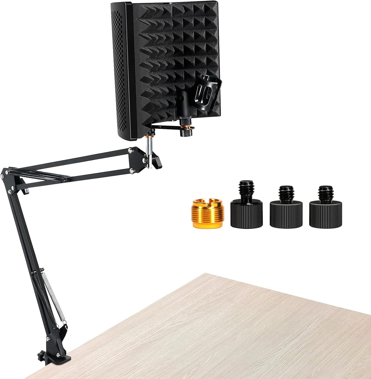 Microphone Isolation Shield Kit with Microphone Arm Boom Stand Absorbent Foam X279736