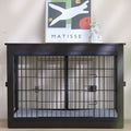 Black Dog Crate Furniture with Dog Mat G44731