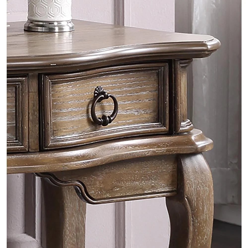Wooden Makeup Vanity Set with Mirror and Stool R305415