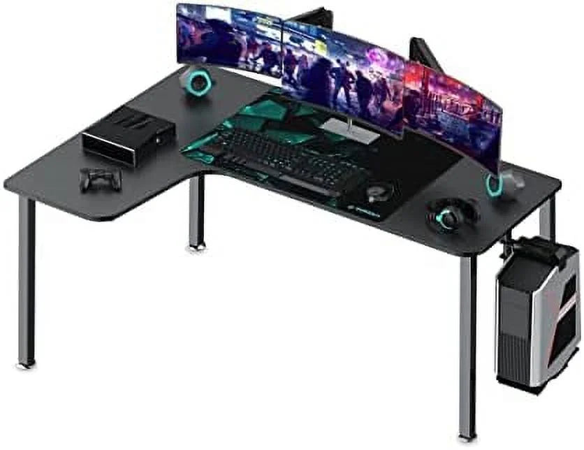 L-Shaped Computer Desk with Large Mouse Pad & Cable Management V59328