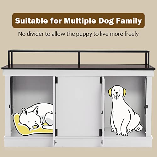 Large Wooden Dog Crate with Double Doors (Brown) G985