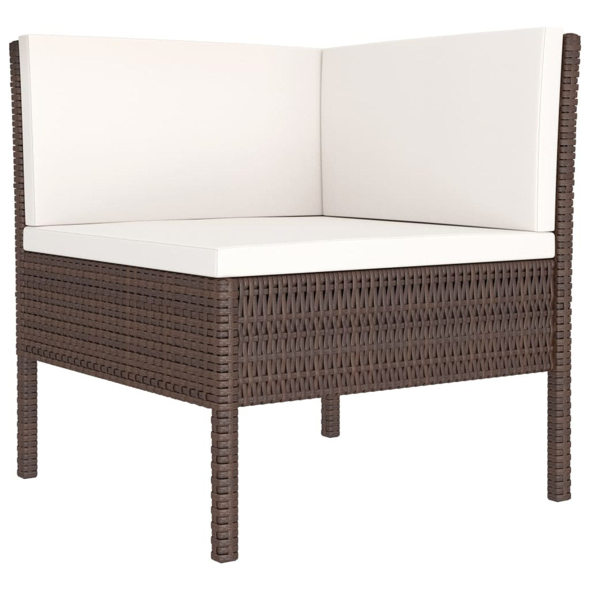 3 Piece Poly Rattan Outdoor Sectional Sofa Set with Cushions Steel Frame H19718