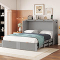 Gray Full Size Murphy Bed with Storage Drawers G801048