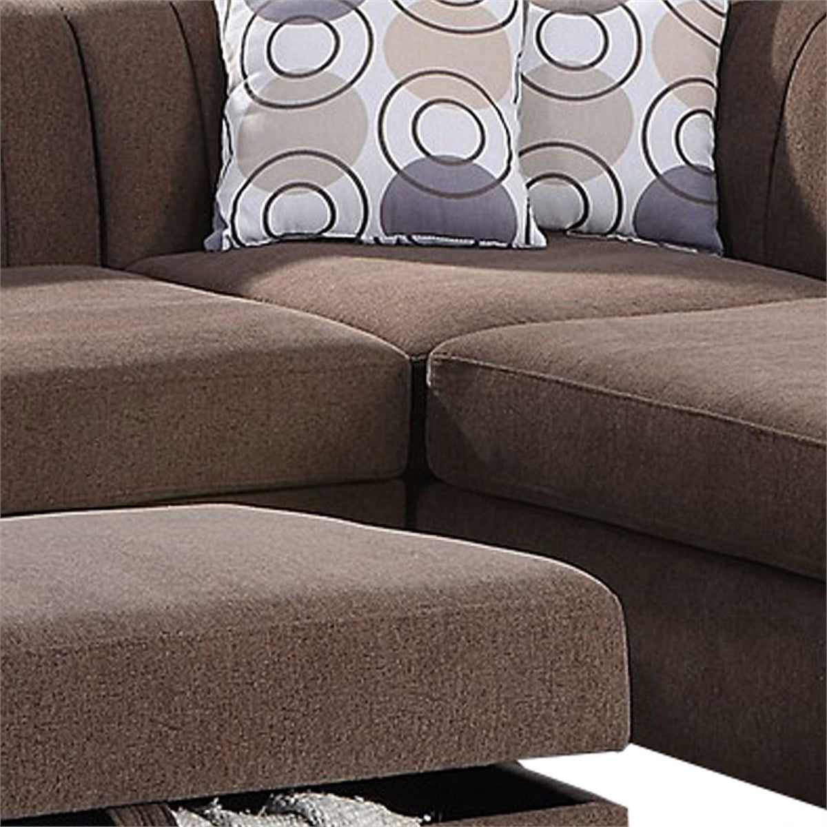 Brown Chenille 3 Piece Sectional Sofa Set K424233