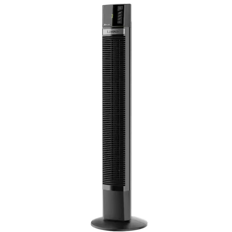Black Oscillating Tower Fan with Remote Control J50679