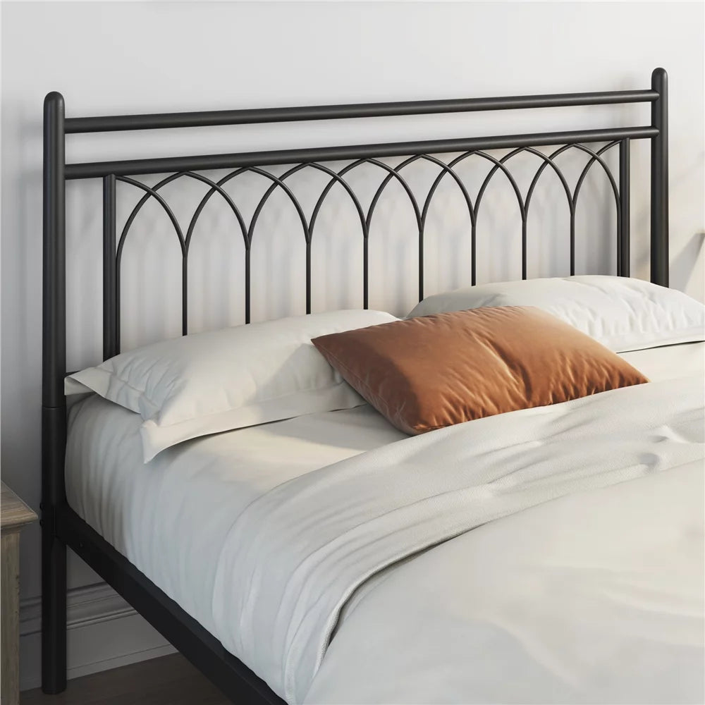Queen Black Metal Bed Frame with Headboard R522582