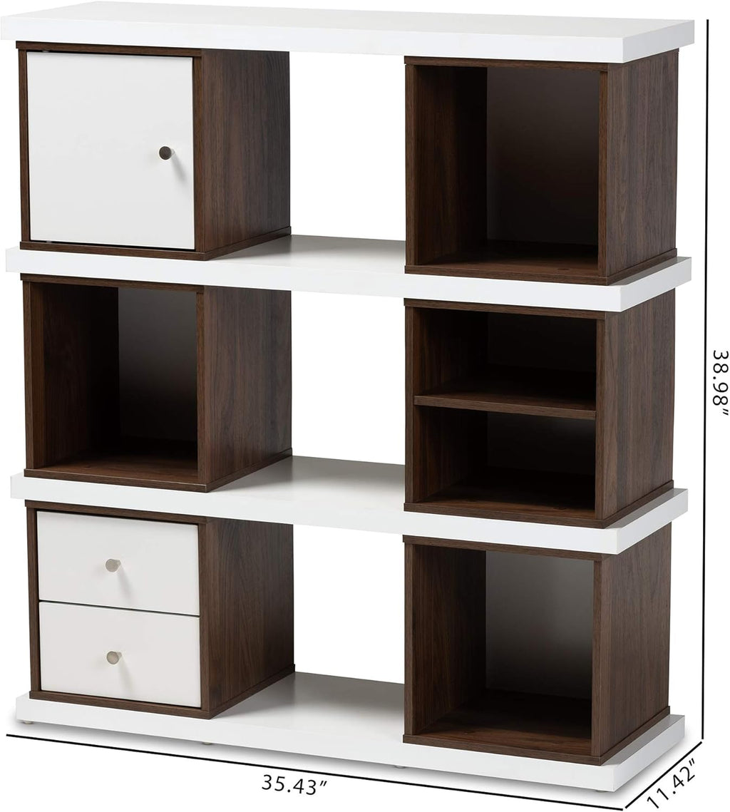 White/Walnut Bookcases M3119