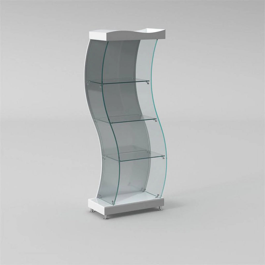 35.6" Steel and Glass Curio Cabinet O338