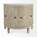 Beige 4 Door Half Circle Accent Cabinet P757724