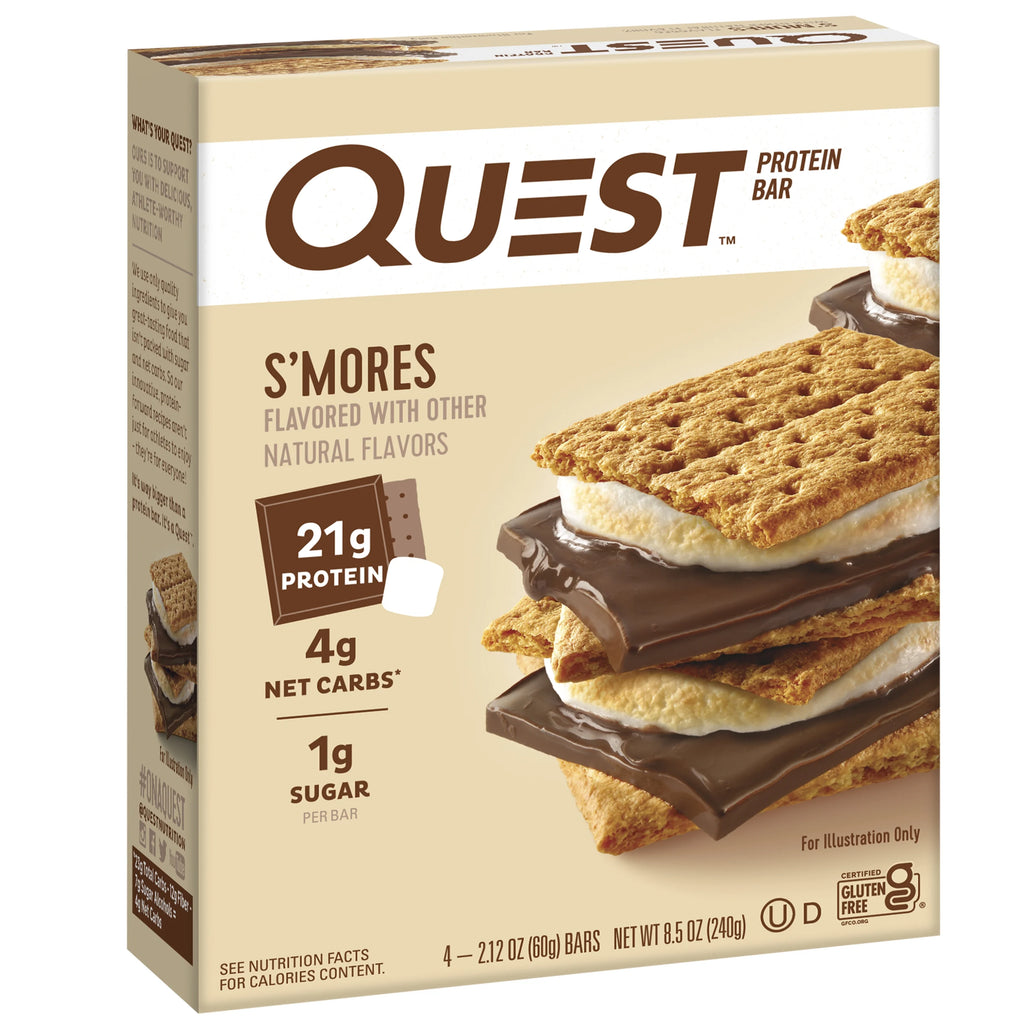 (3 pack) Quest Protein Bar, Smores, 20g Protein, Gluten Free, 4 Ct C5700