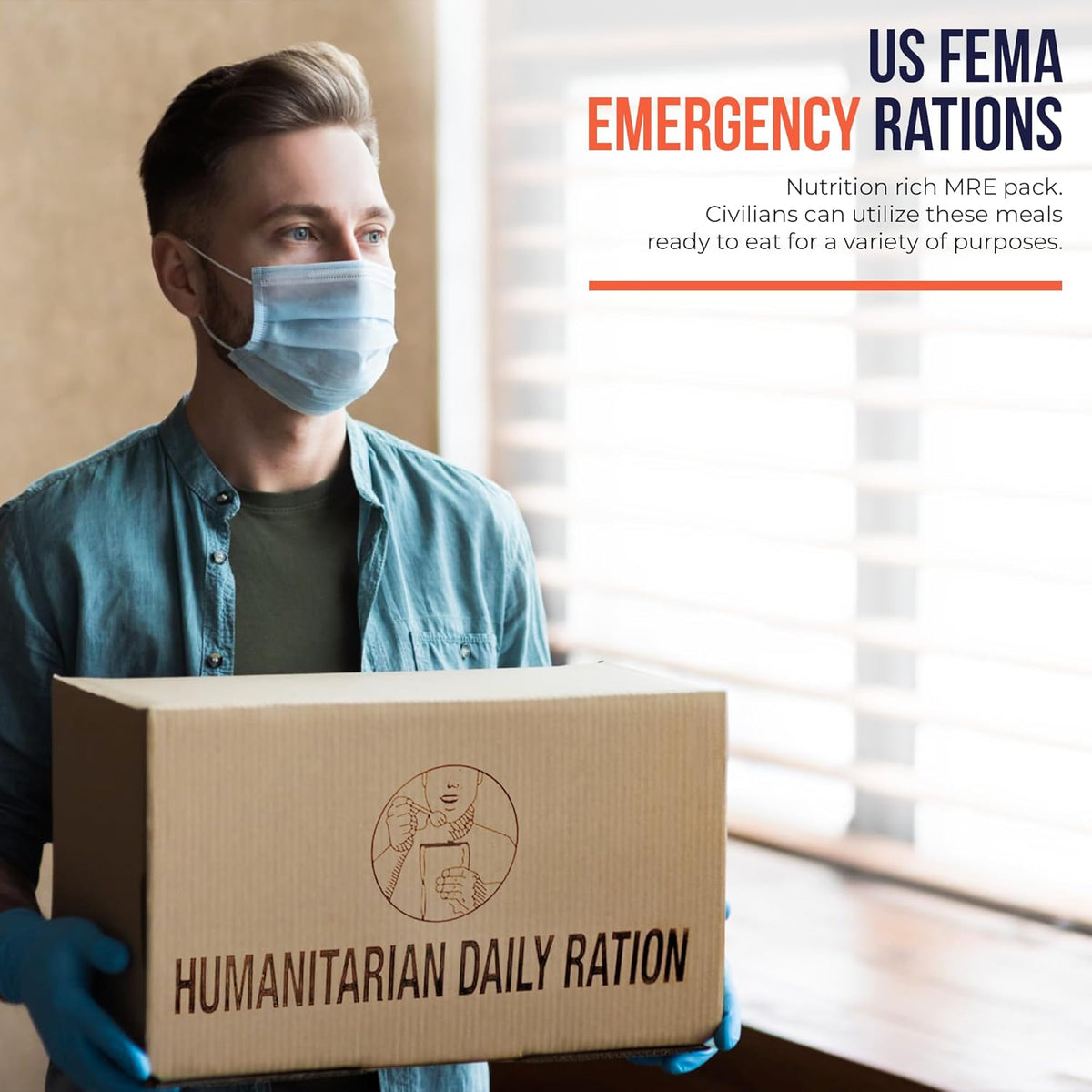 MRE 1 case of 10 pack/ 20 Humanitarian Meals Ready to Eat W218789