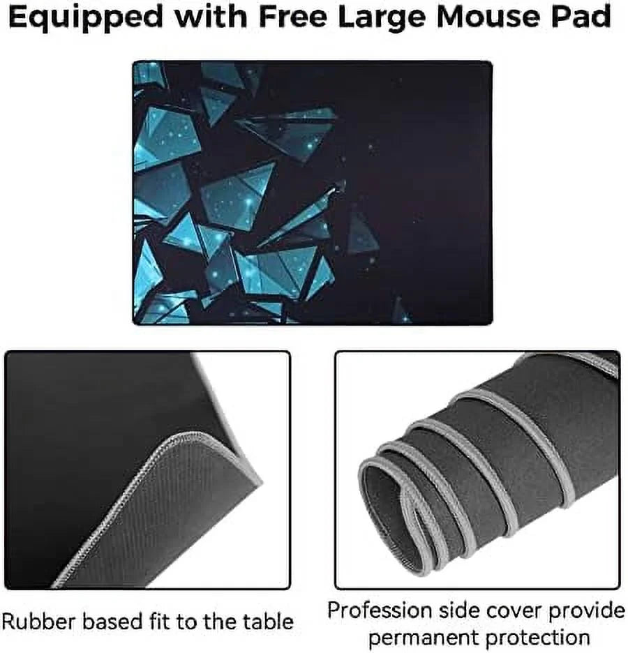 L-Shaped Computer Desk with Large Mouse Pad & Cable Management V59328