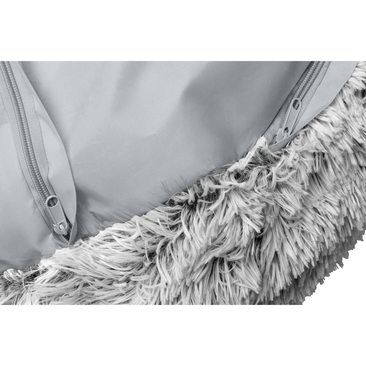 Medium Mist Gray Long Fur Dog Bed O52195