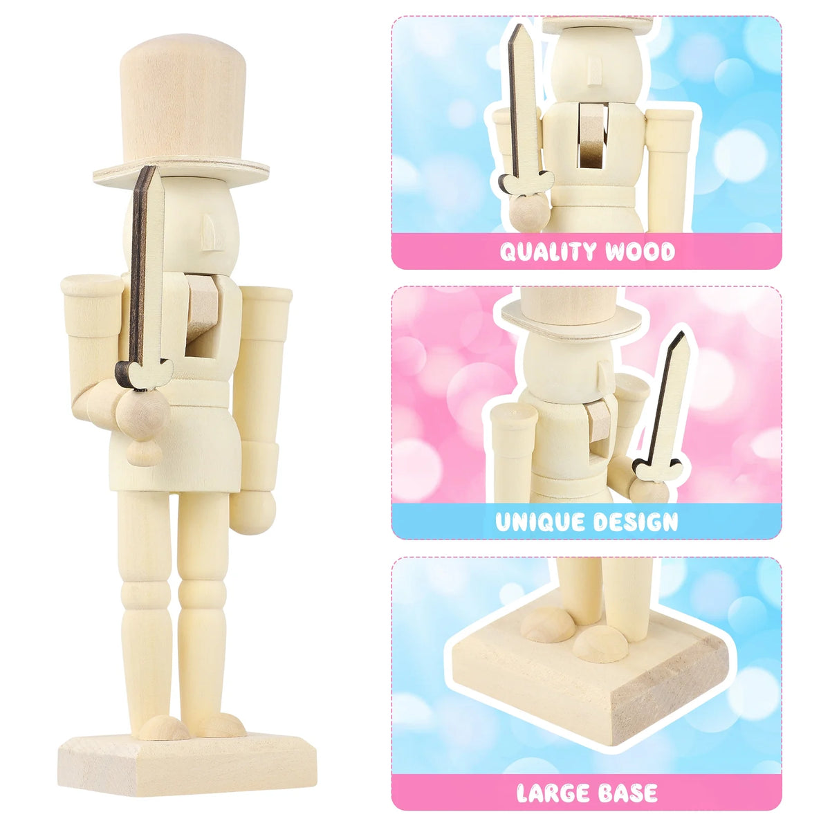 Unfinished Wooden Nutcracker Doll W3818