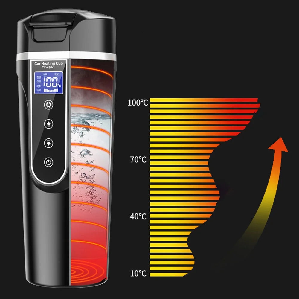 12V 24V Heated Water Cup Electric Kettle LCD Display L150
