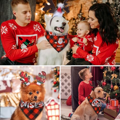 12 Pc Christmas Dog Bandanas Set Y658220