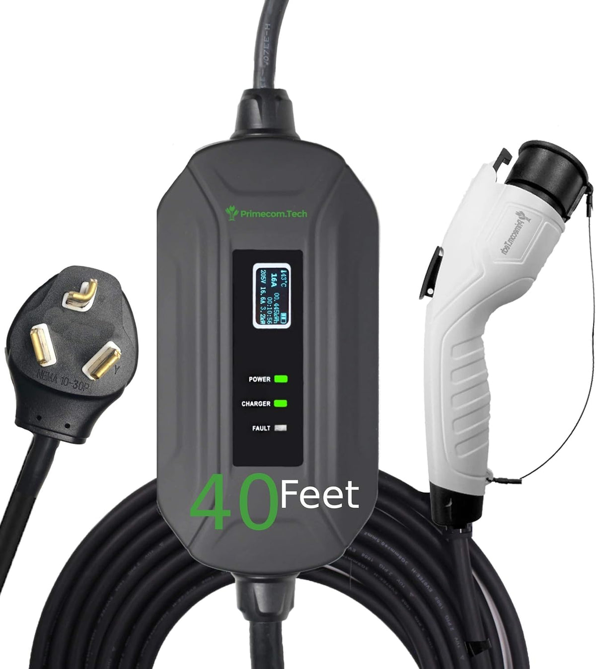 Portable Level 2 EV Charger, 16Amp, 30 Feet Lengths T6664