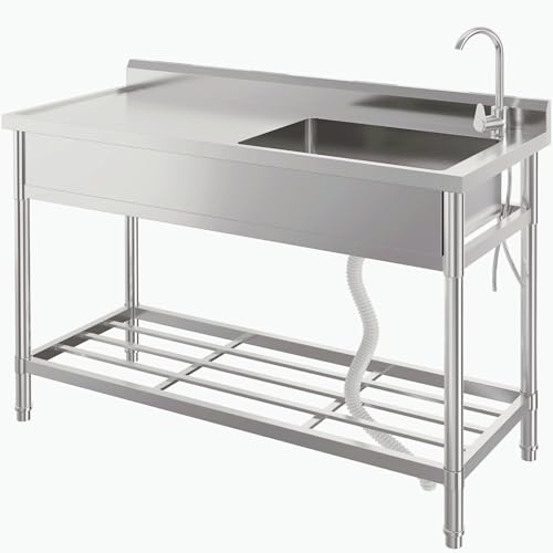 Stainless Steel 24" Single Bowl Utility Sink with Faucet W749