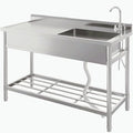 Stainless Steel 24" Single Bowl Utility Sink with Faucet W749