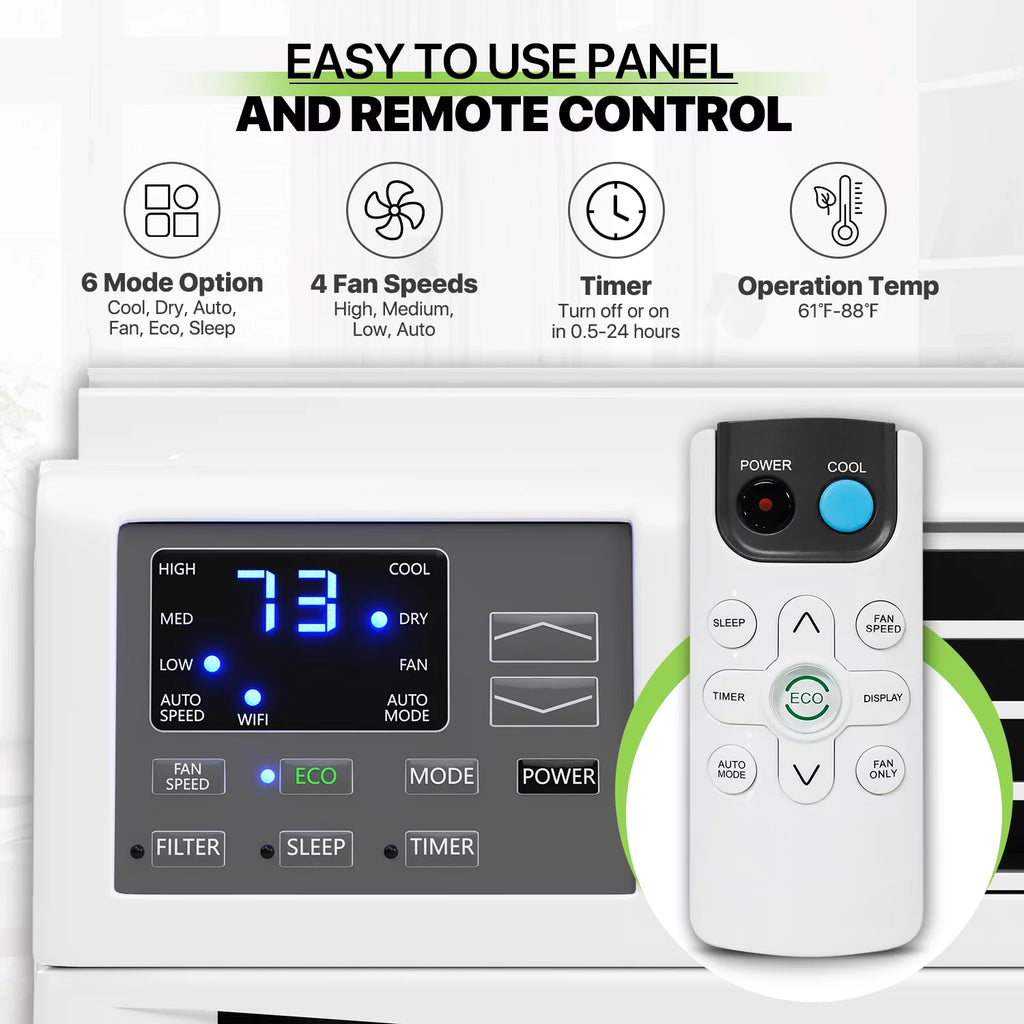 8,000 BTU Smart WIFI Window Air Conditioner White V857828