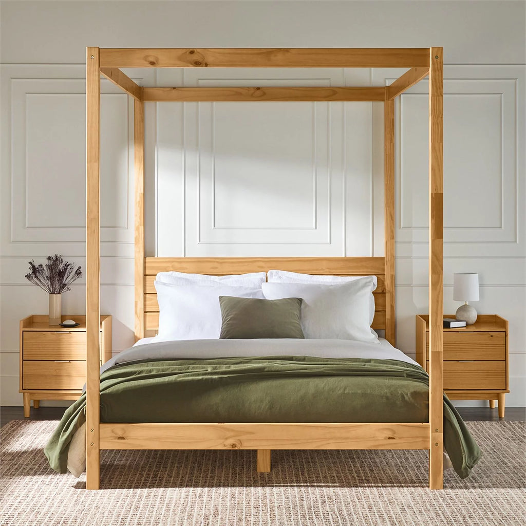 Solid Wood Queen Canopy Bed G1267