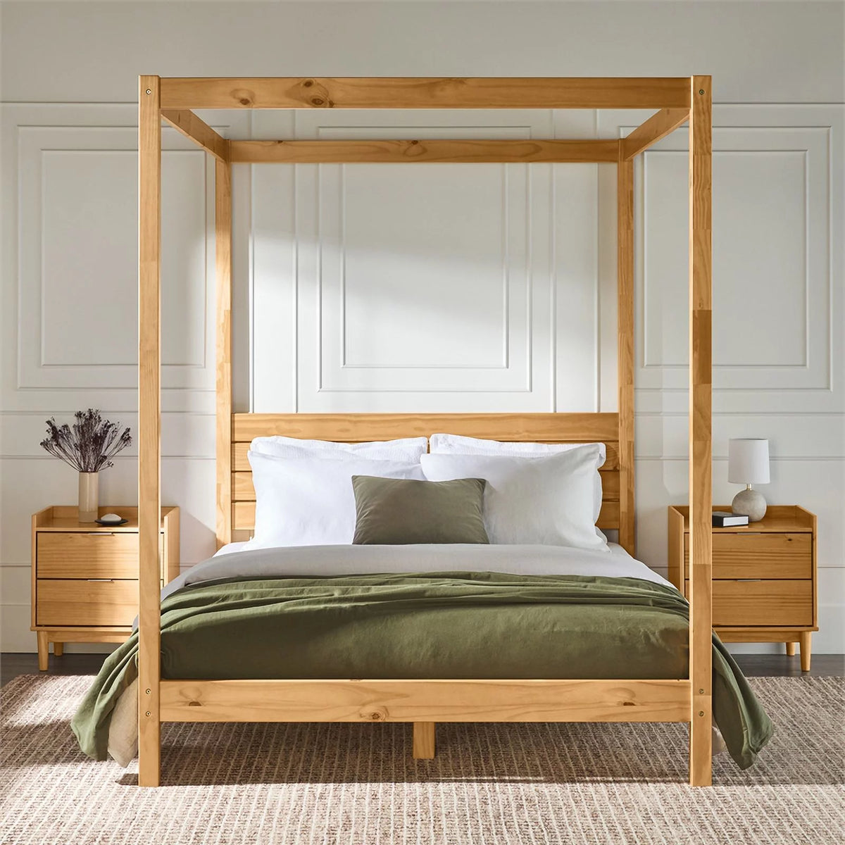 Solid Wood Queen Canopy Bed G1267