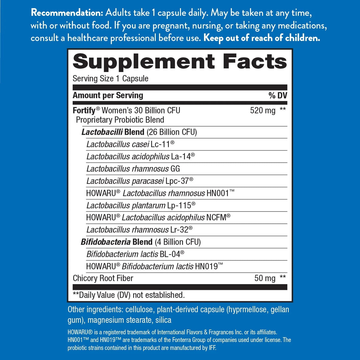Women's Probiotic Capsules 30 Billion 30 Count Y921619