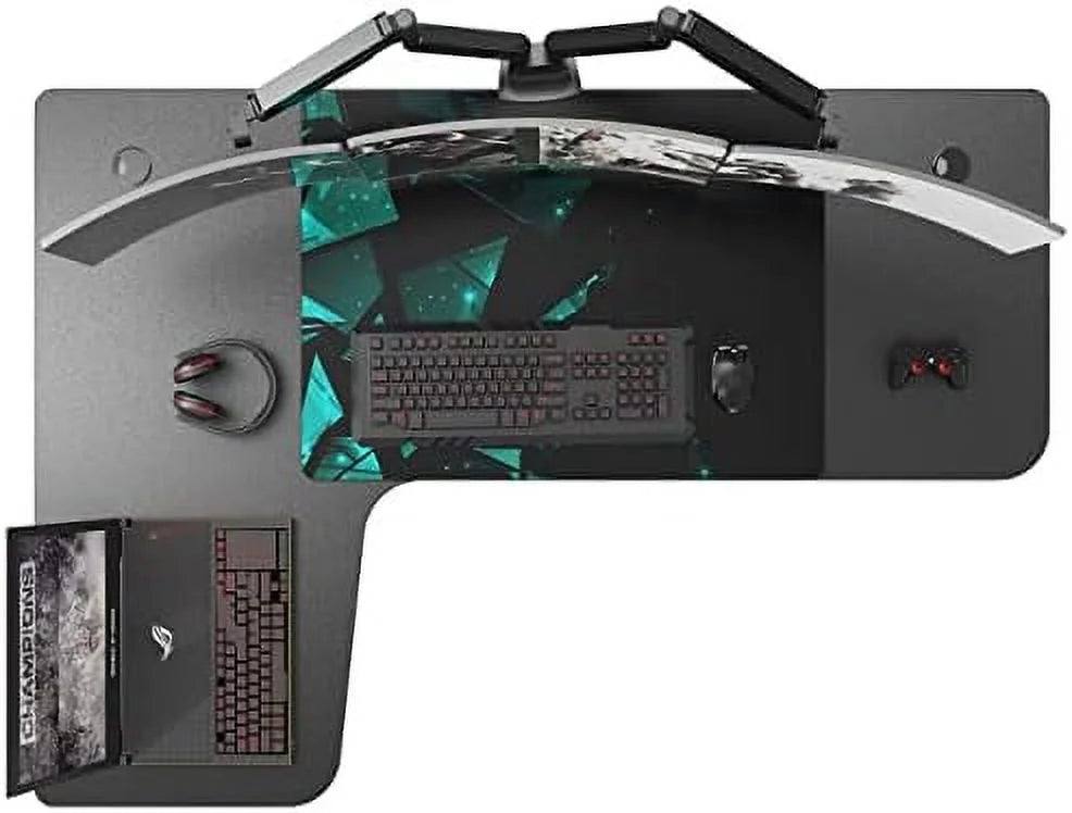 L-Shaped Computer Desk with Large Mouse Pad & Cable Management V59328