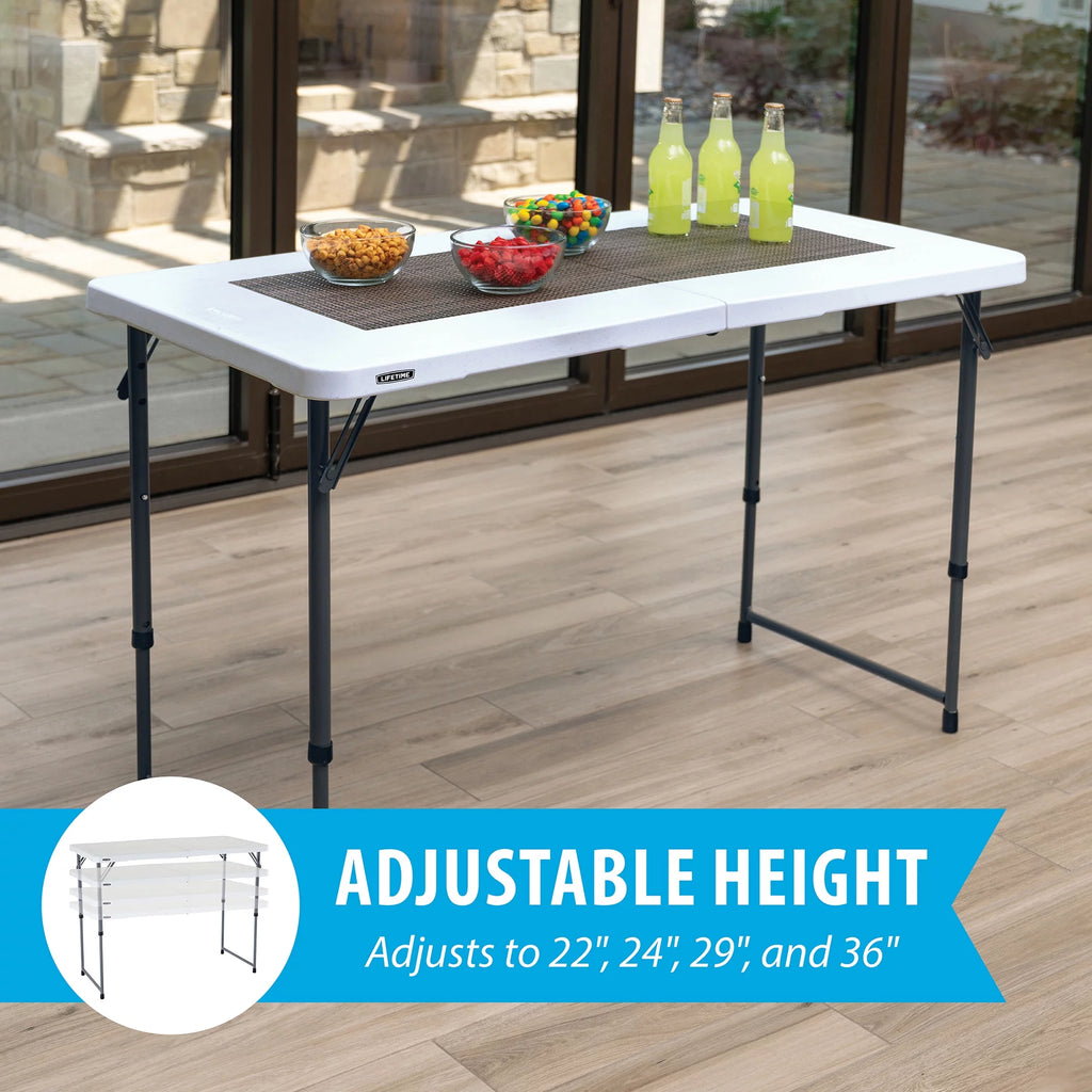 4 ft. Rectangle Fold-in-Half Adjustable Table H936