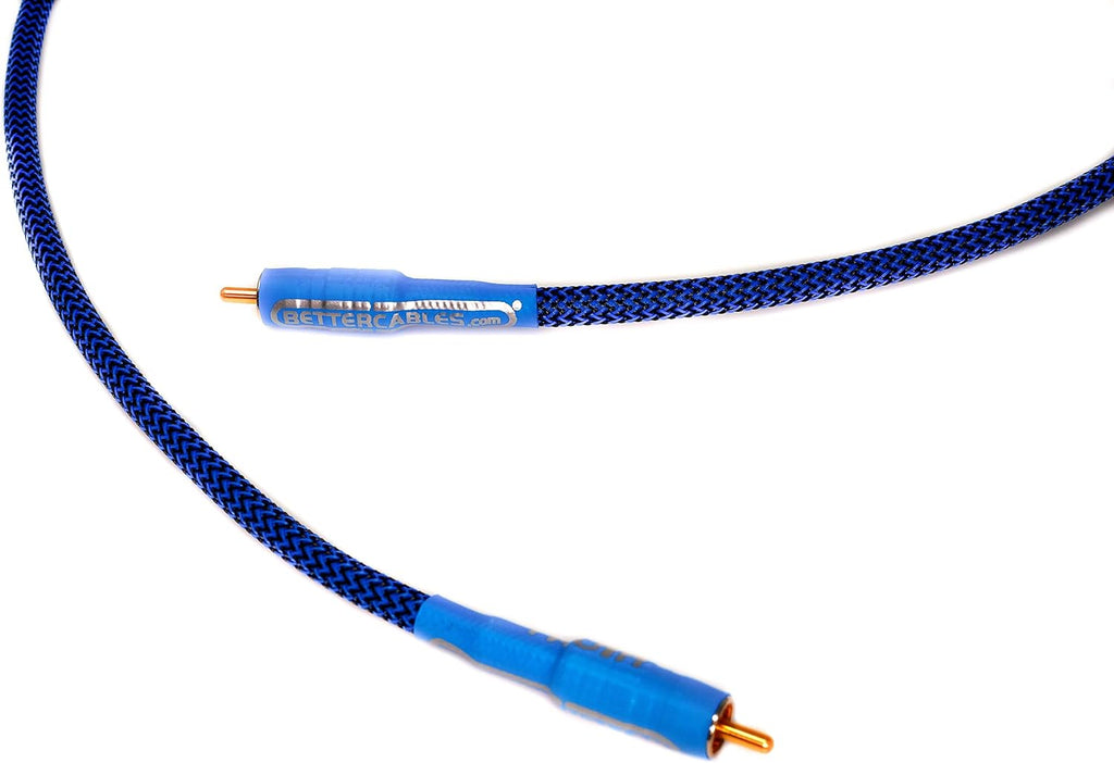 Blue Silver Copper Hybrid Low-Capacitance Coaxial Cable 6 Feet E57406