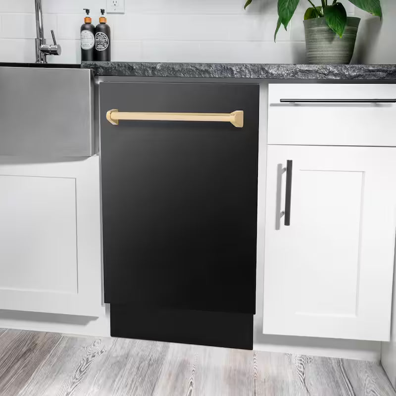 18 in. 8-Cycle Tall Tub Dishwasher with 3rd Rack in Black Stainless Steel B66517