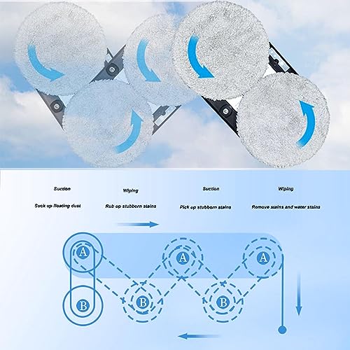Remote Control Window Cleaning Robot with 8 Cloth, 2800Pa Suction Power J917627