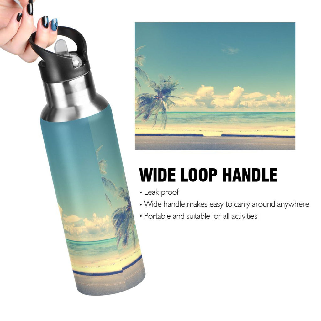 Insulated Stainless Steel Water Bottle with Straw Lid 20 oz D209