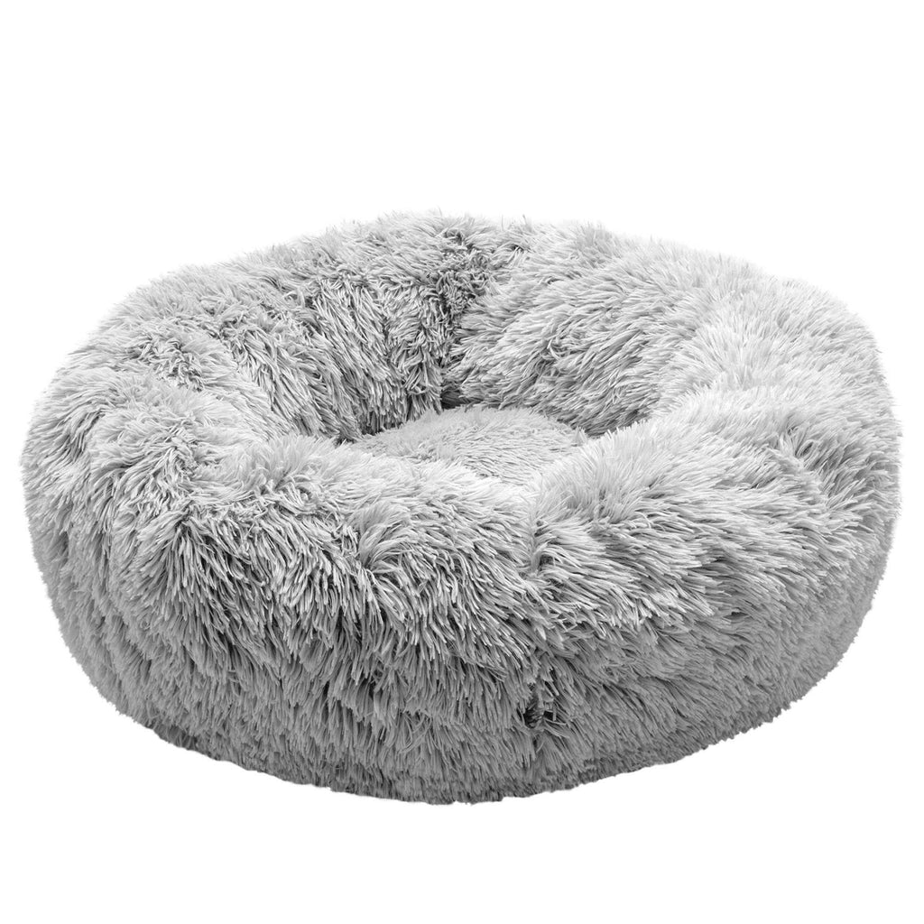 Medium Mist Gray Long Fur Dog Bed O52195