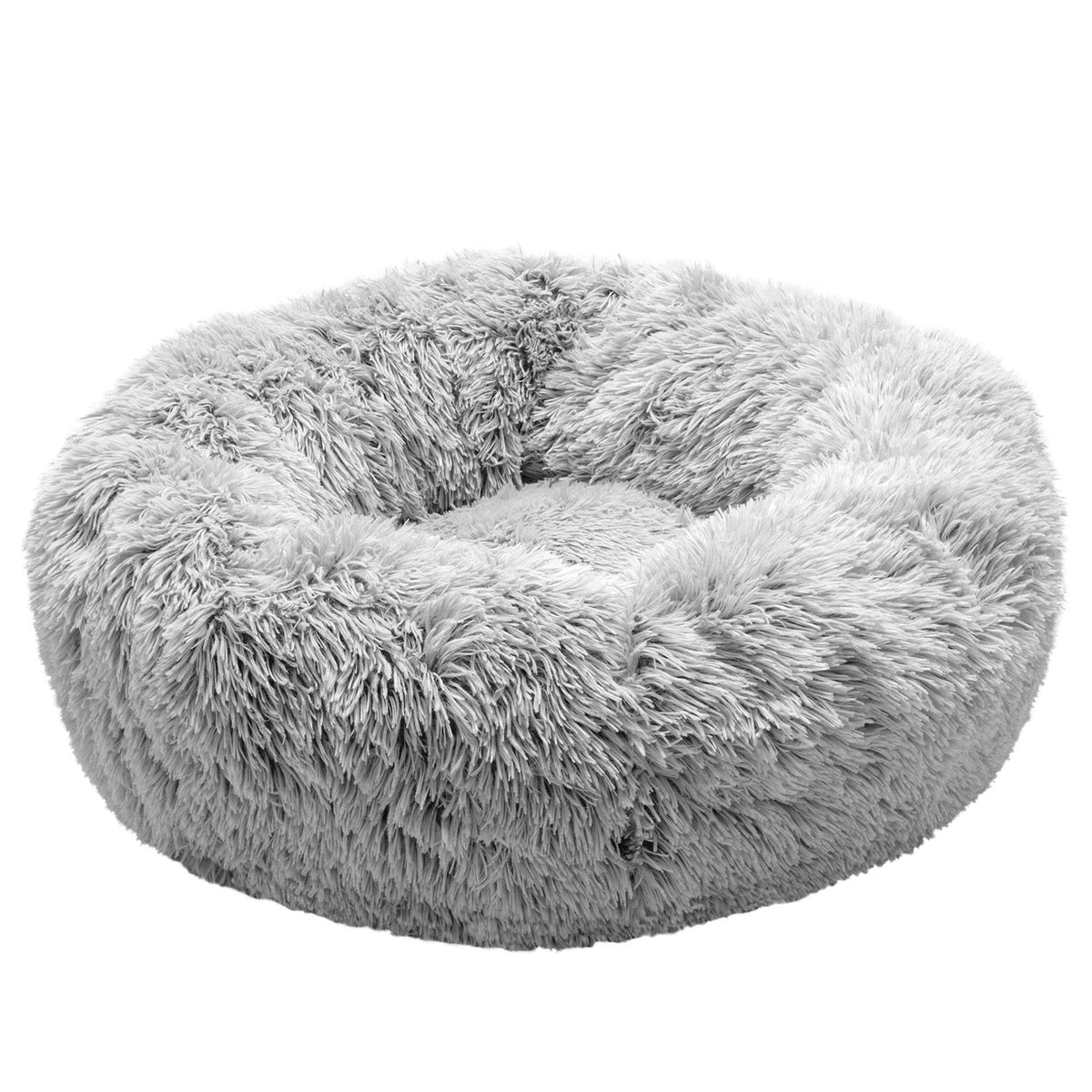 Medium Mist Gray Long Fur Dog Bed O52195