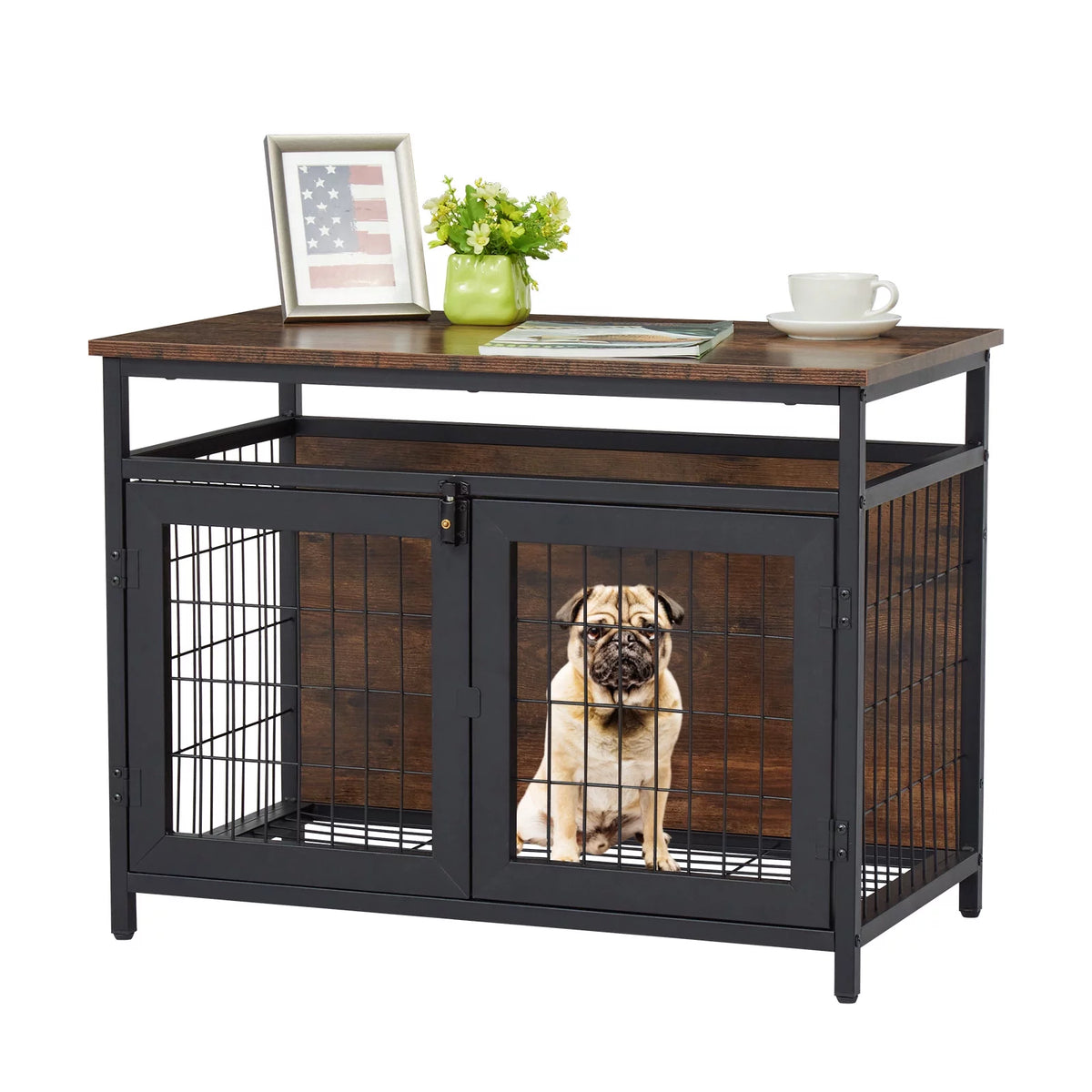 Dog Crate Furniture with Double Doors Z862299