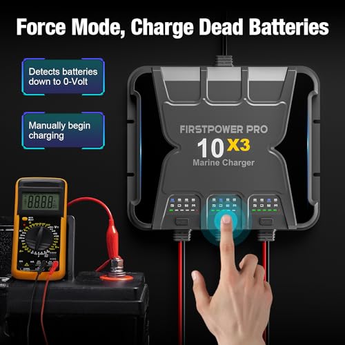 30A 12V Waterproof Onboard Battery Charger for SLA/AGM, Lithium, Calcium & Deep-Cycle Battery M704351