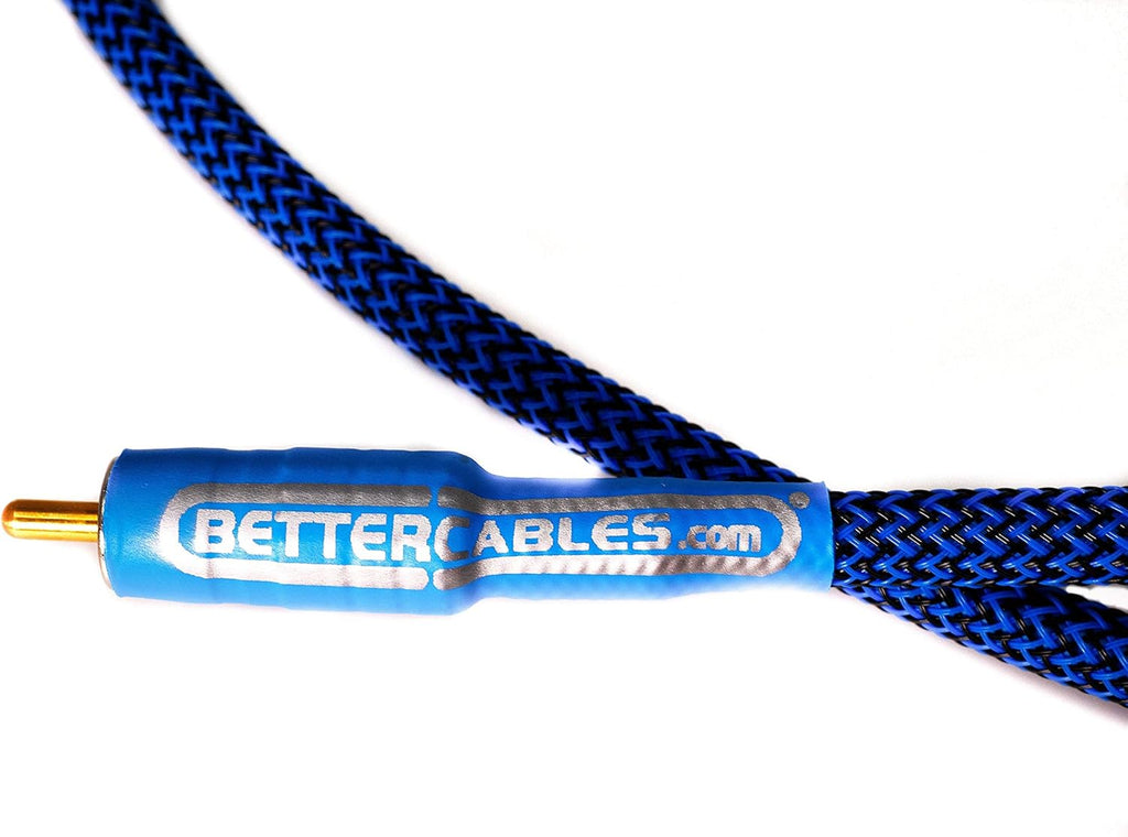 Blue Silver Copper Hybrid Low-Capacitance Coaxial Cable 6 Feet E57406