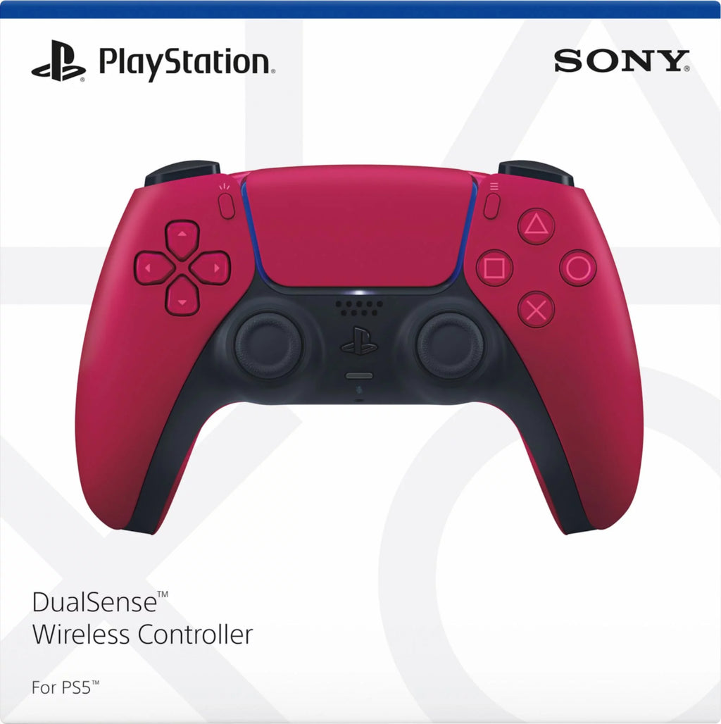 PlayStation 5 Slim Disc 2TB SSD Edition with Two Controllers White and Cosmic Red DualSense and Mytrix Hard Shell Protective Controller Case C115