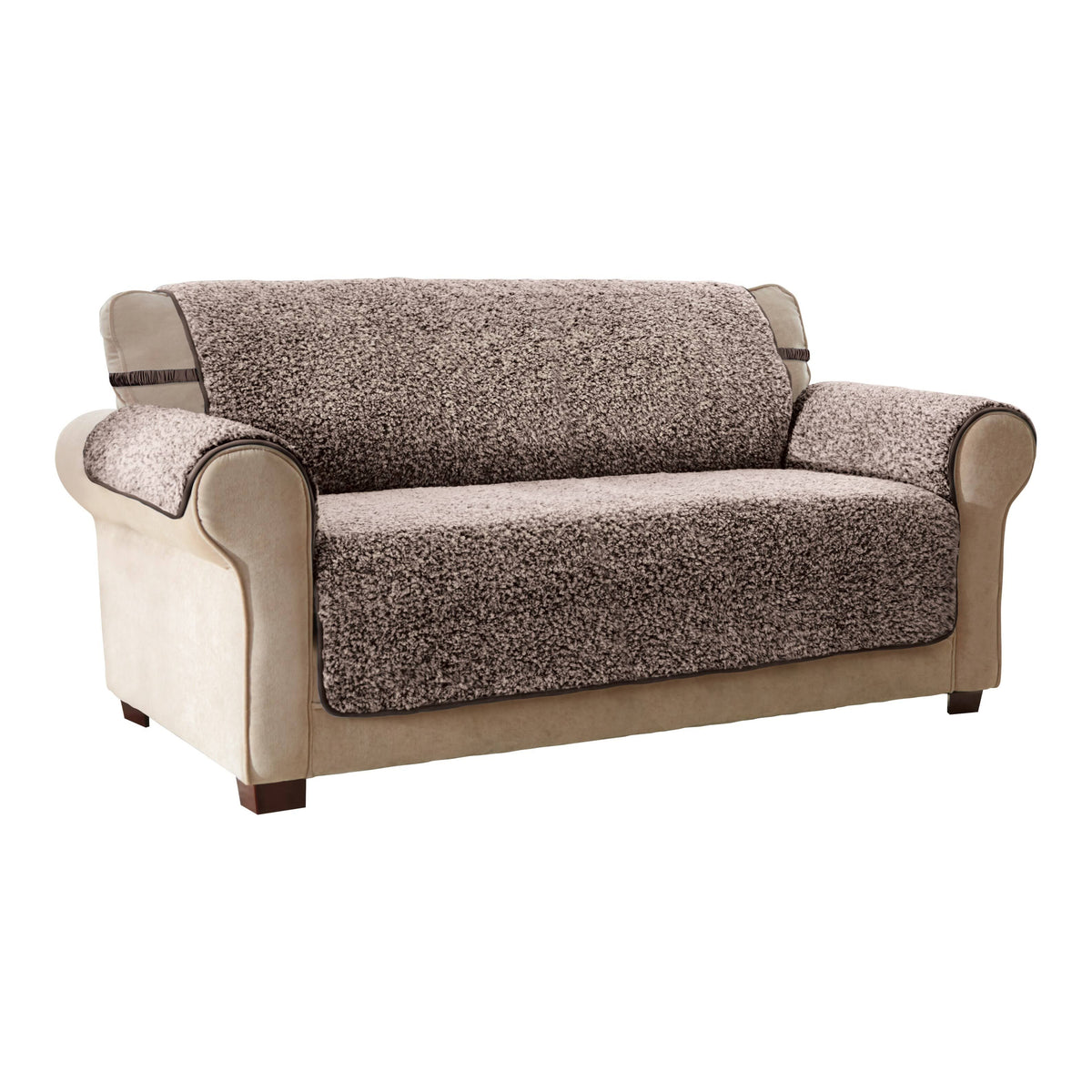 Mocha XL Sherpa Sofa Furniture Covers S35950