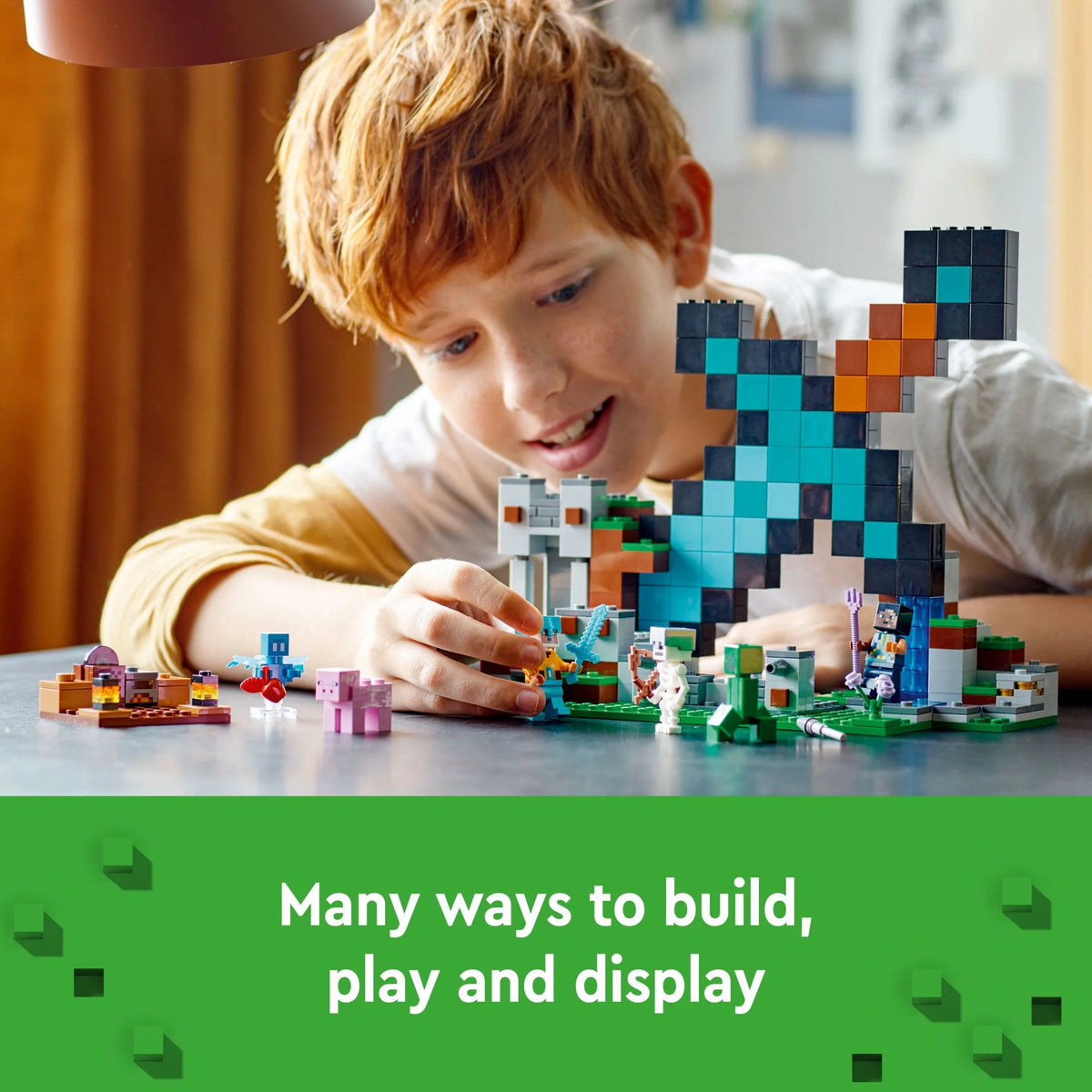 Minecraft Building Toys with Creeper Warrior Pig and Skeleton Figures Y18878