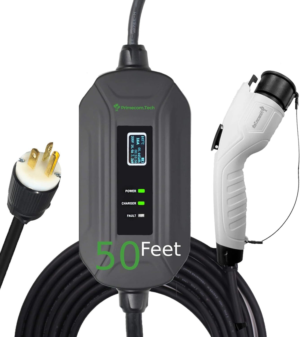 Portable Level 2 EV Charger, 16Amp, 30 Feet Lengths T6664