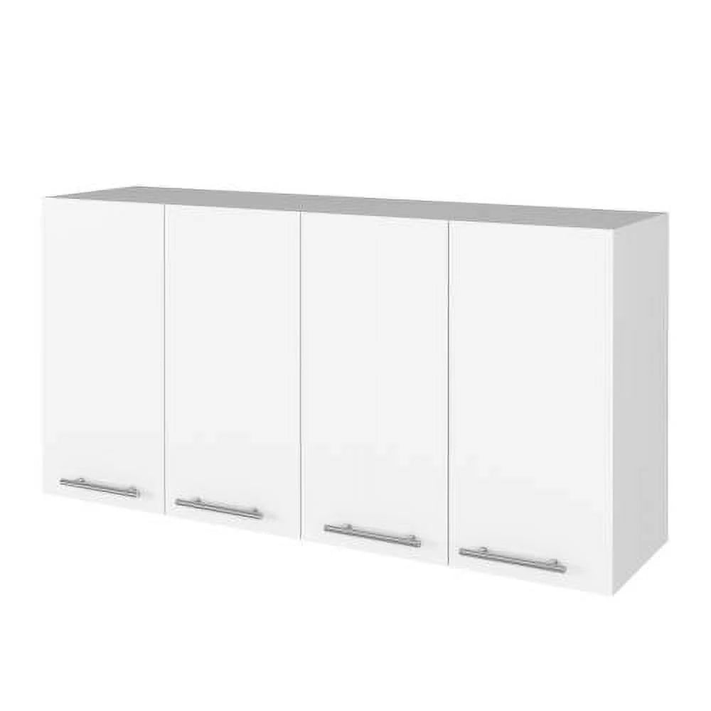 5-Shelf 4-Door 2-Piece Kitchen Set White and Light Oak E764352