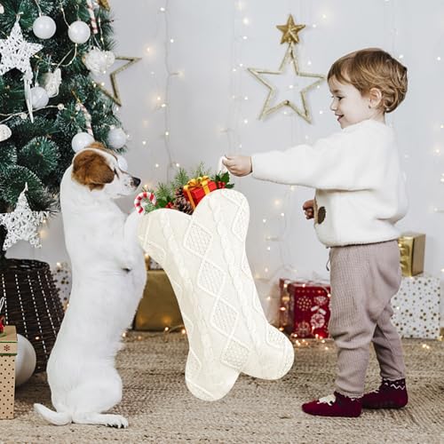 18 Inch Knitted Dog Christmas Stocking H31393