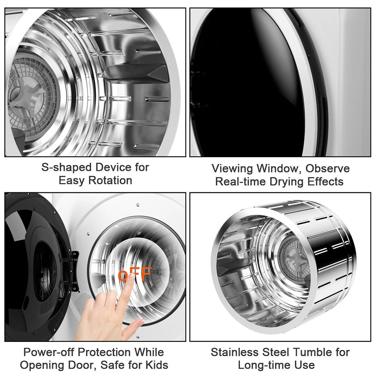 1700W Portable Electric Tumble Clothes Dryer 13.2 lbs G658