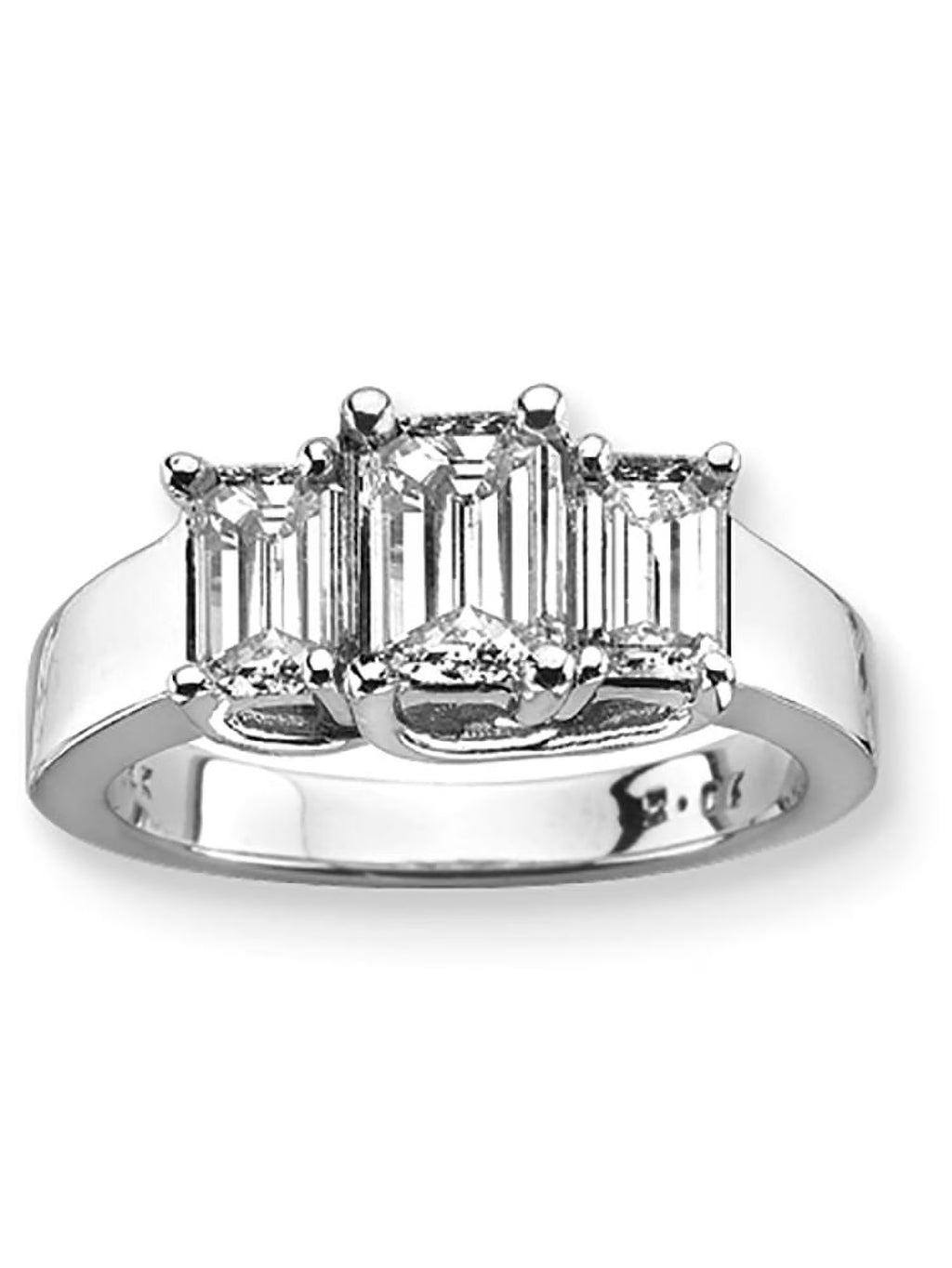 Emerald Cut Diamond Anniversary Band in 14K White Gold (1 cttw) P6530