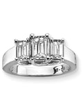 Emerald Cut Diamond Anniversary Band in 14K White Gold (1 cttw) P6530