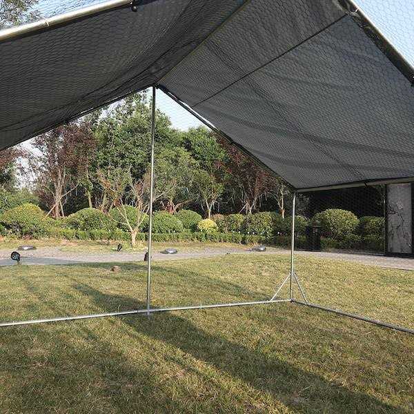 Walk-In Chicken Coop Poultry Cage with Waterproof Cover Z57819