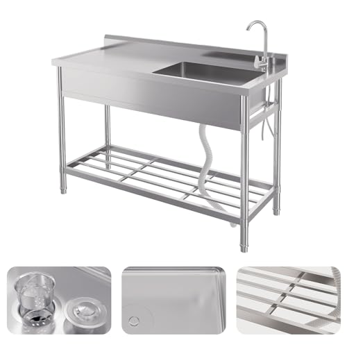 Stainless Steel 24" Single Bowl Utility Sink with Faucet W749